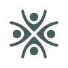 Abstract human figures in circular formation.